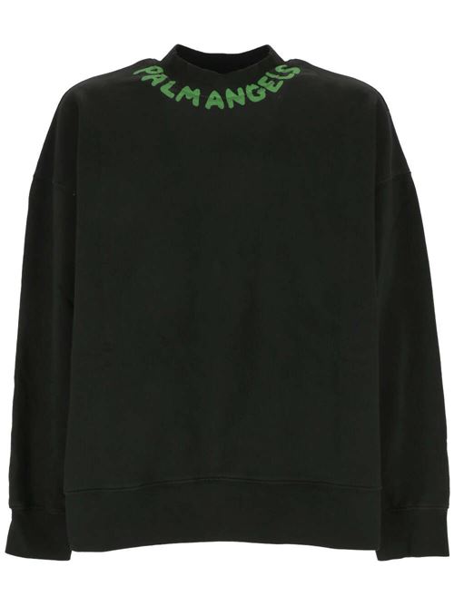 Black sweater with logo on the neck PALM ANGELS | PMBA026S24FLE0021070